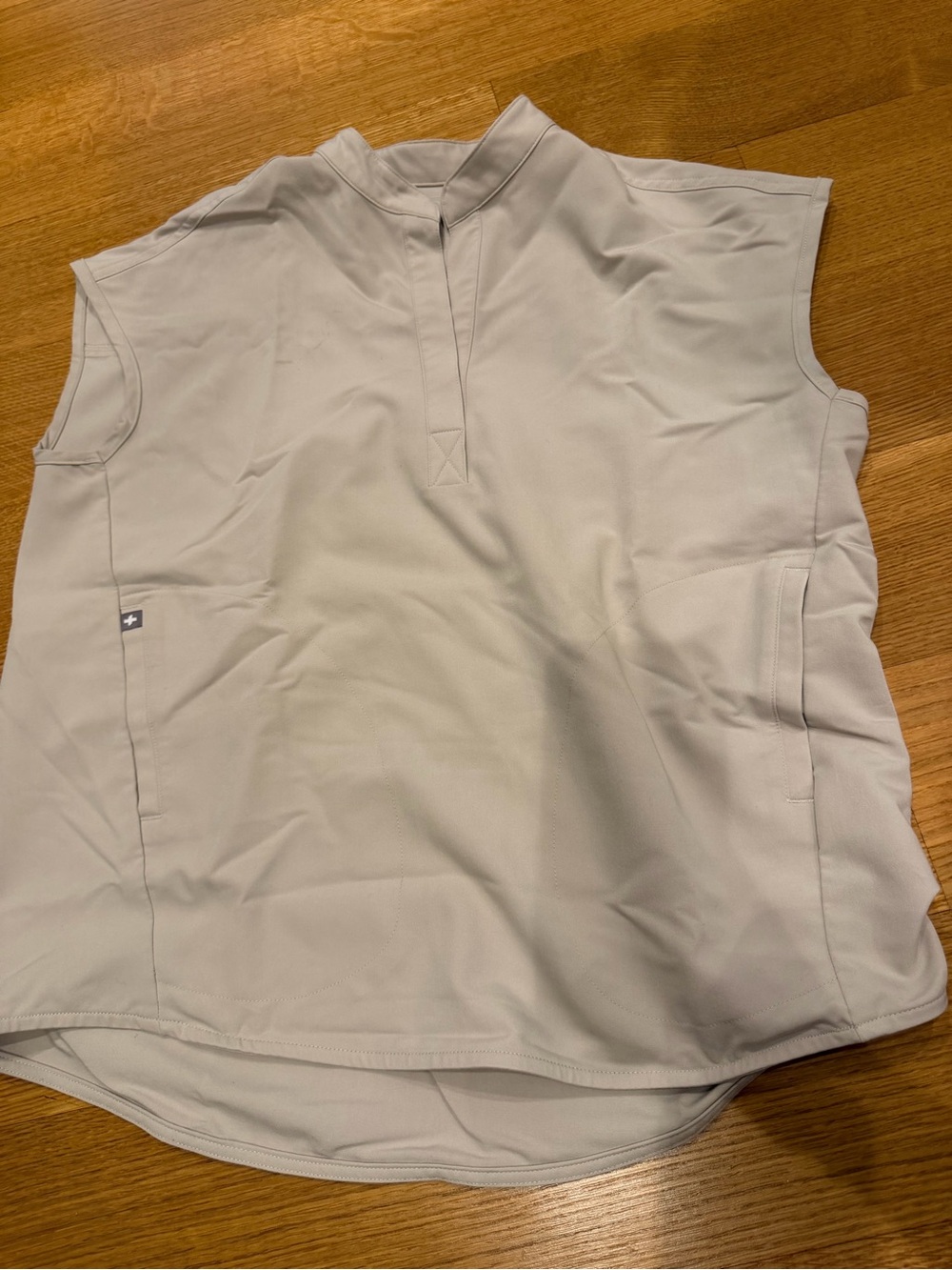 FIGS clay color scrub top
